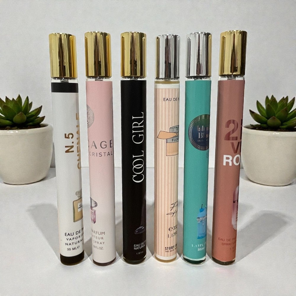 Micro Perfume Combo of 6 Women’s/Men’s 35ml Eau De Toilette, Travel Size Spray