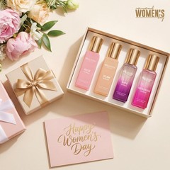 Bellavita Luxury Women’s Perfume Gift Set with Rose, 0.7 Fl Oz (Pack of 4)