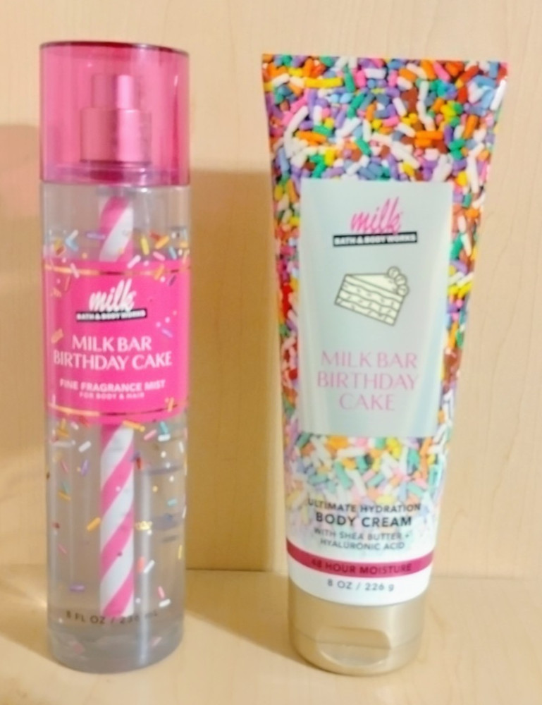 BBW x Milk Bar Birthday Cake Frosting Fine Fragrance Mist/Body Cream Set 8 oz