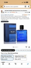 Bleu for Men Eau De Parfum – Blend of Citrusy Top Notes, Aromatic Spices & Warm