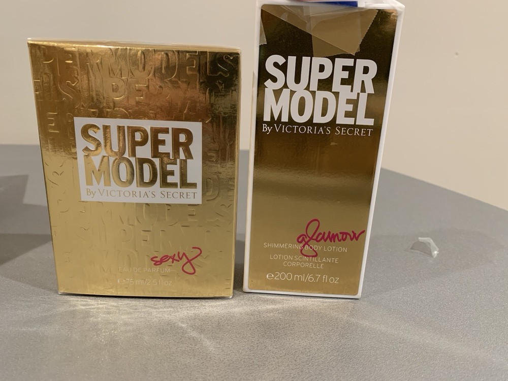 NIB Victorias Secret Super Model 4pc Set EDP 2.5oz + 3 x Shimmering lotion 6.7oz