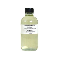 Warm Vanilla (Unisex) Body Oil 4 oz Fragrance All Natural Scent