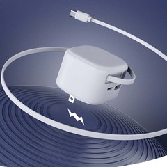 Color: WHITE – Speedy Retractable Cord 3 in 1 Fast Charger For Phones and Tablet