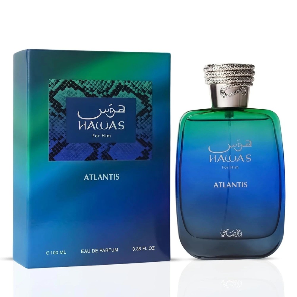 RASASI Hawas Atlantis Eau de Parfum for Men, 3.4 oz Fresh & Modern Scent Spray
