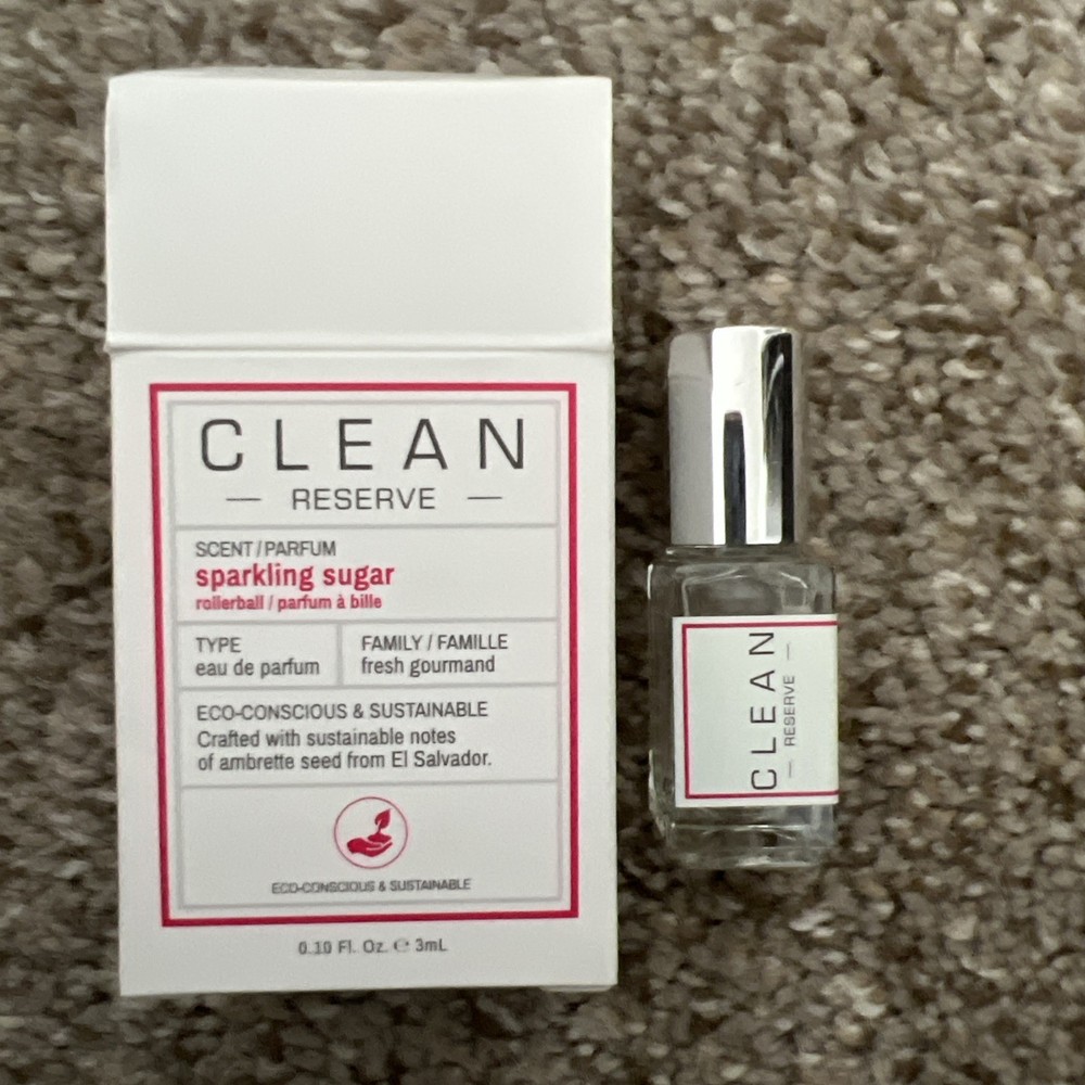Clean Reserve Sparkling Sugar Eau De Parfum Rollerball Mini Size 3 ml / 0.1 oz