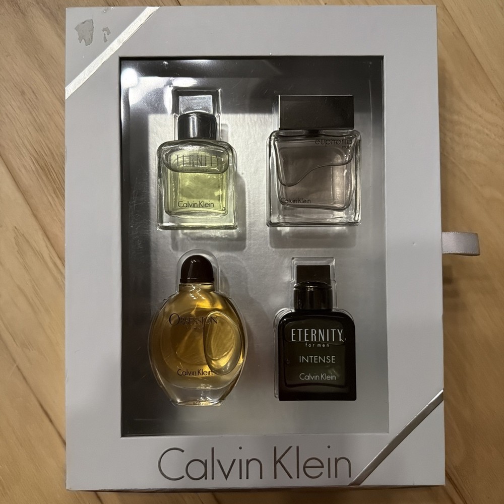 CALVIN KLEIN MENS COLOGNE FRAGRANCE 4 piece Set Eternity Euphoria obsession .5oz