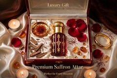 Saffron Attar Perfume Oil Alcohol-Free Arabic Warm Spicy Kesar Ittar Fragrance