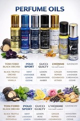 Men Perfume Oil Collection 12ml Roll-On Fragrance Oils for Men 4+1 free