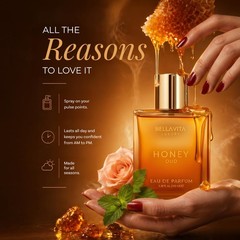 Bellavita Luxury Honey Oud Eau de Parfum | 100 ml 3.4 fl.oz. | Perfume for Me…