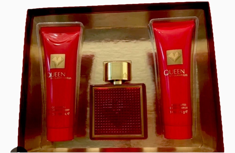 Queen Latifah 3 PCS Gift Women 3.4oz EDP Spray 3oz B/L + 3oz Body Butter NIB