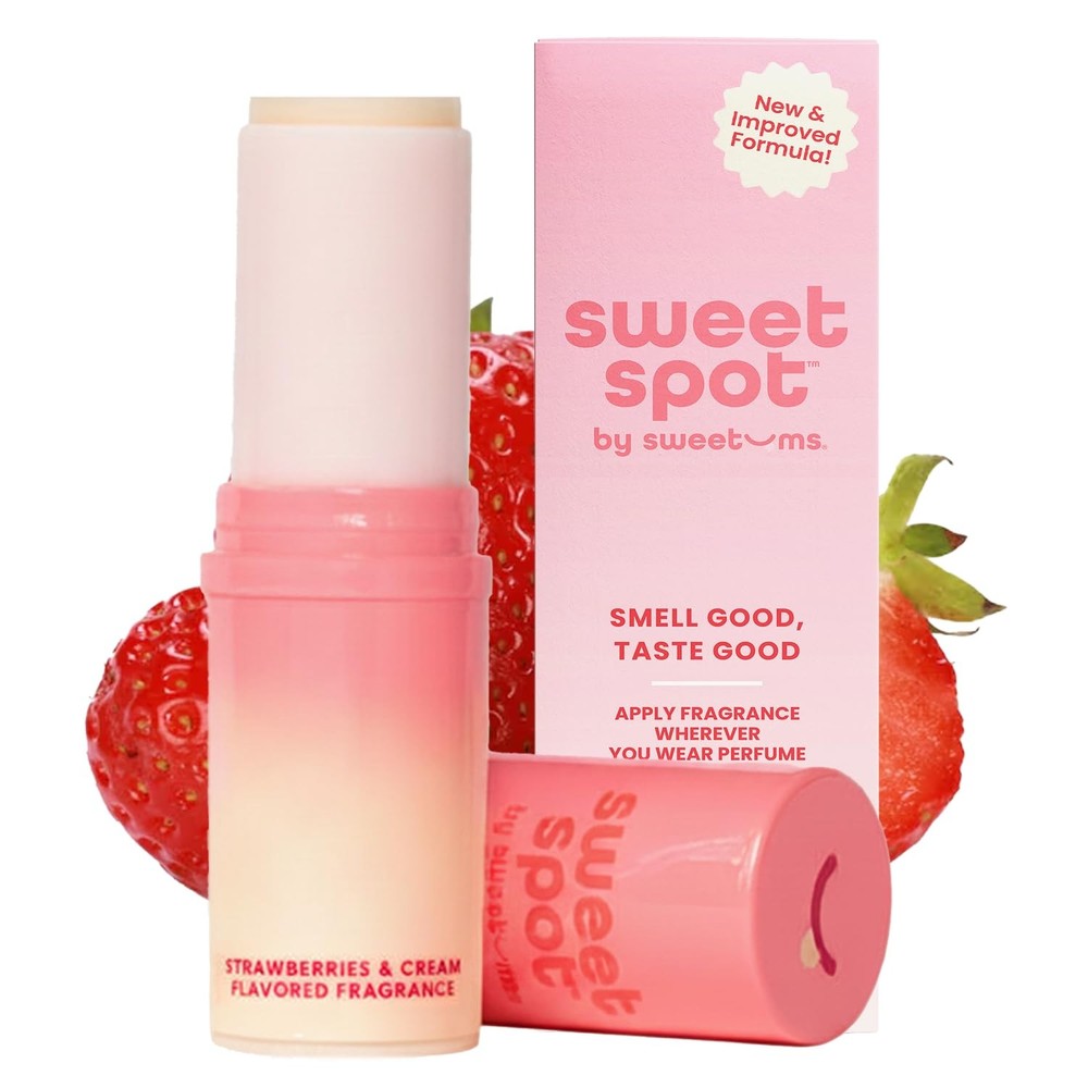 Portable Long Lasting Solid Perfume Stick for Women Strawberries & Cream Flavor