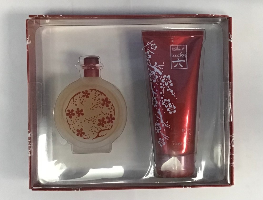 Lucky Number 6 2 Pc giftset 3.4 oz EDP perfume + Body Milk 6.7 oz Women