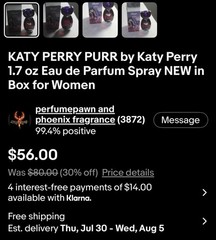 Katy Perry Purr Eau de Parfum Spray 3.3 fl oz Regular Size Sweet Fruity
