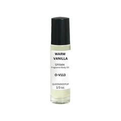 Warm Vanilla (Unisex) Body Oil 10 ml Fragrance All Natural Scent 1/3 oz Roll-On