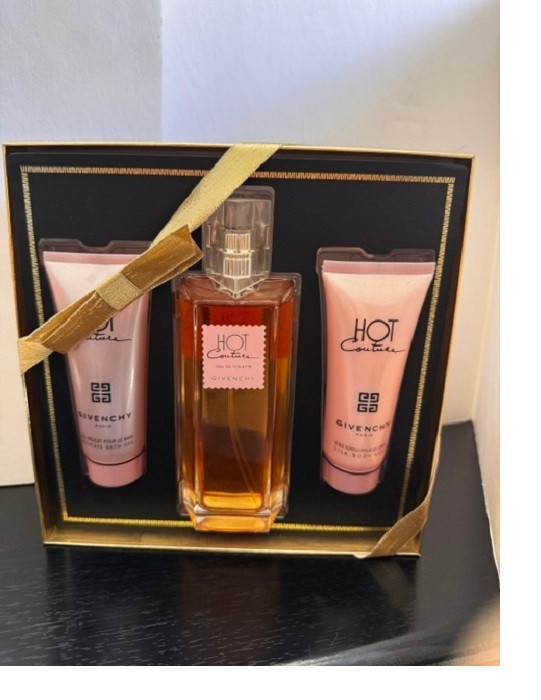 Gift Set Hot Coture By Givenchy 3pc 3.4 oz. EDT+SilkBody Veil + Bath Gel Women