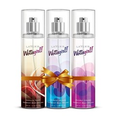 LAYER’R Wottagirl Body Splash Combo for women 135 ml Pack of 3 w854