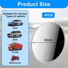 Espejos de punto ciego universales para automóviles con rotación de 360°, 2 Pack