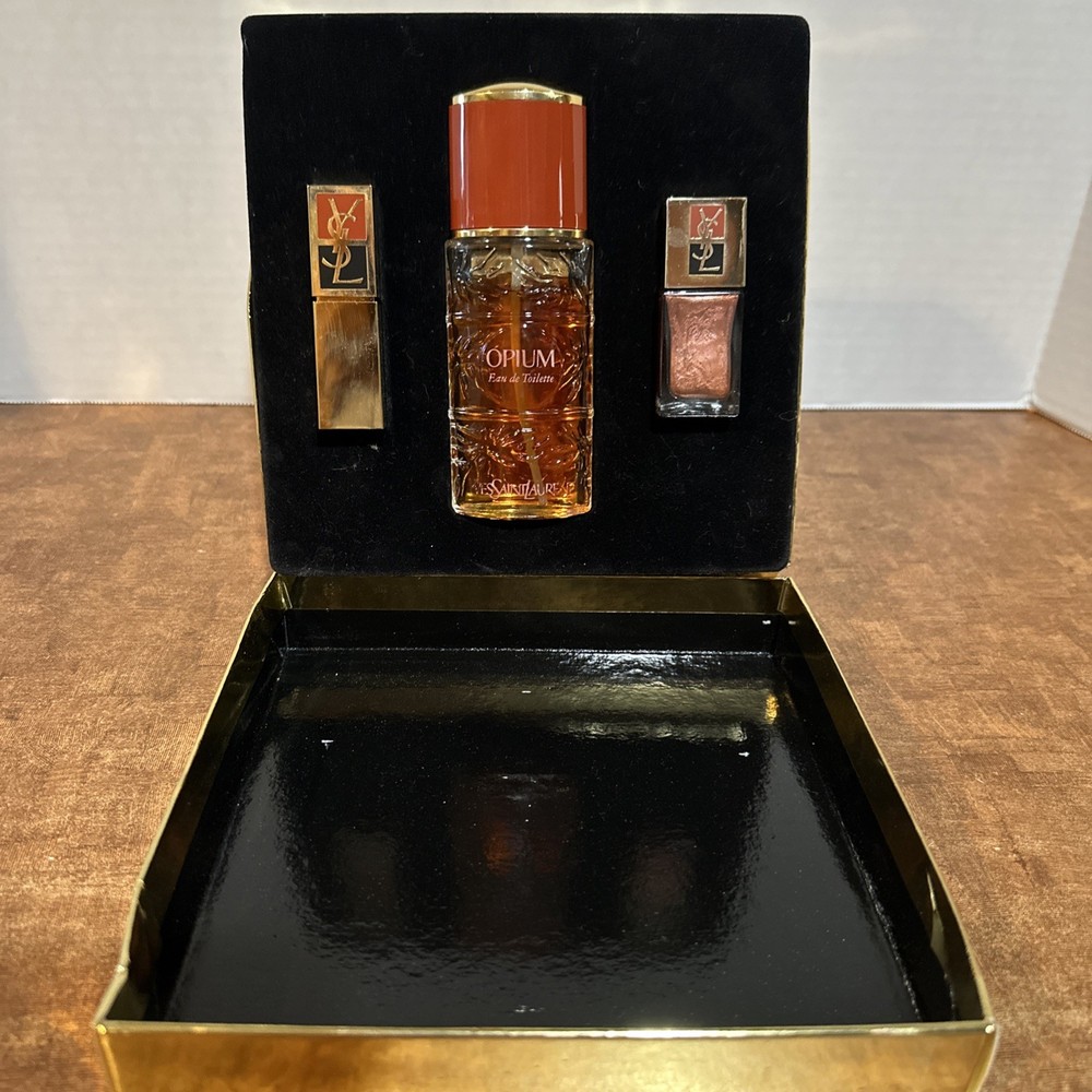 NIB OPIUM by YSL Yves Saint Laurent 3 Pc Gift Set for Women 1.6oz Perfume RARE