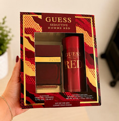GUESS Seductive Homme Red Gift Set 1.7 oz EDT + 6 oz Body Spray for Men New