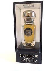 Vintage Miniature Givenchy III Parfum 1/15 Oz Bottle In Acrylic Case w/Gift Bag