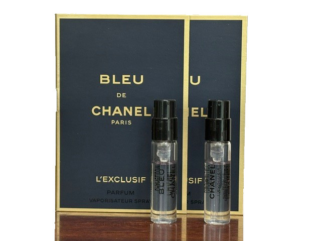 2x BLEU DE CHANEL L’EXCLUSIF PARFUM 0.05oz / 1.5ml ea Parfum Spray Samples