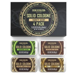 Men’s Cologne 4Pack Spiced Vanilla, Sweet Tobacco, Oud, Bergamot Wax Balm