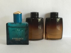 2 Mont Blanc Legend Night Mini & 1 Versace Eros Mini .17oz NEW Authentic Travel