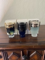 rabanne Invictus Lot of Three Fragrances. 3.4 fl oz Regular Size