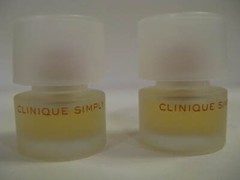 Lot of 2 Discontinued Clinique Simply parfum 0.14oz.each,spray bottles,no boxes.