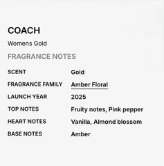 Coach Gold Eau de Parfum Spray For Women Sealed New In Box 1.0 fl oz
