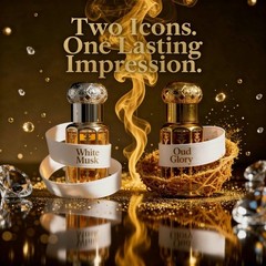 White Musk & Oud for Glory Attar Combo Alcohol Free Perfume Oil Set
