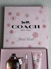 LIMITED EDITION COACH FLORAL BLUSH WOMEN PERFUME GIFT SET RARE! SPRAY, LOTION +