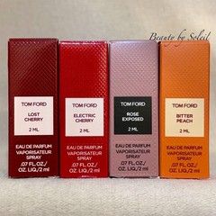 4pc Tom Ford Samples: Electric + Lost Cherry, Rose Exposed, Bitter Peach 2mL Ea