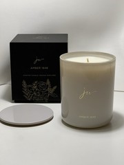 Johnny Was AMBER 1848 CANDLE 10 oz Natural Wax Glass Vessel