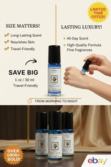 1oz. scented roll on body oil.(Concentrate) 30ml. Buy One Get One Free Deal