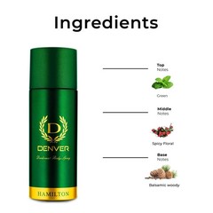 DENVER Hamilton Deodorant Perfume Long Lasting Deo Unisex Body Spray Pack Of 3