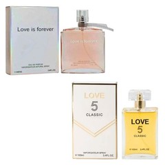 Love Is Forever & Love 5 Classic Spray Perfume for Women, 100 ml / 3.4 fl oz Eac