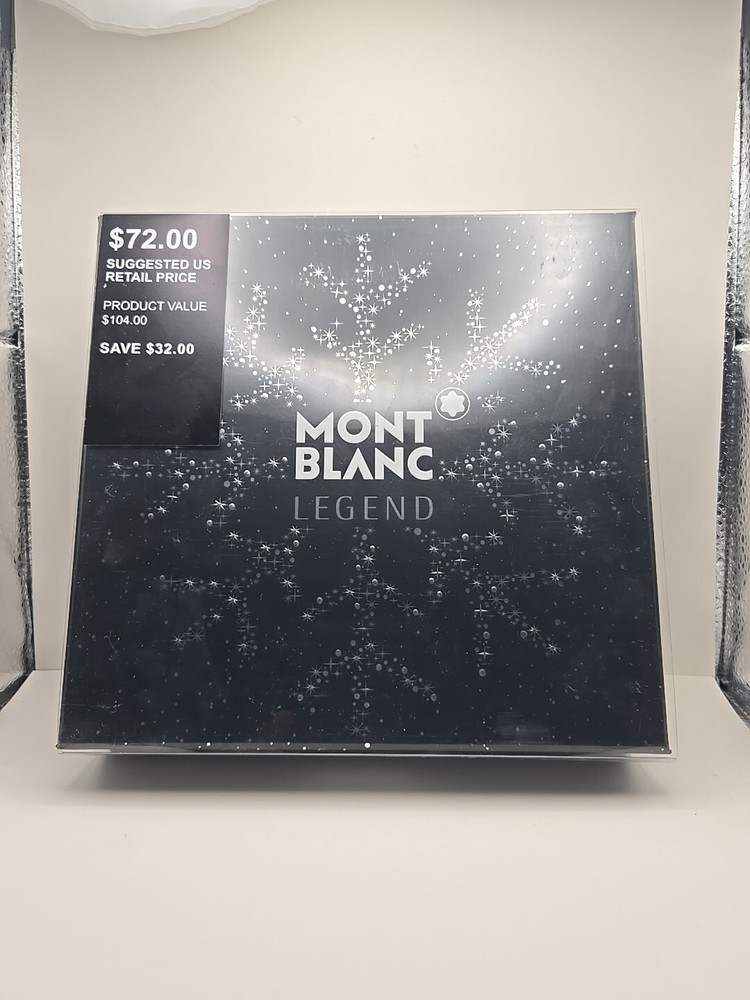 NEW:Mont Blanc Legend for Men Set Eau De Toilette Spray 1.7oz + Shower Gel 3.3oz