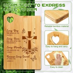 Elegant 4-Piece Religious Cooking Set: Bamboo Cutting Board & Utensils Gift Pack