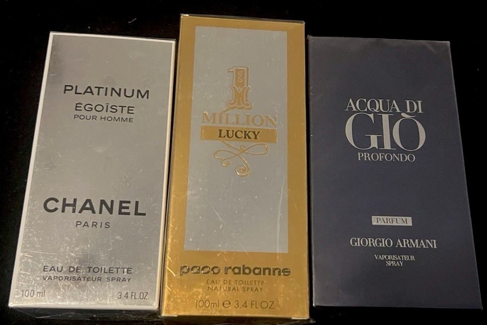 (3Pack)Chanel Platinum Égoïste Pour Homme Eau de Toilette Spray Regular Size 3.4