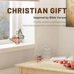 Acrylic Bible Verse Decorative Sign – Inspirational Heart Shaped Gift for Women
