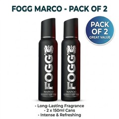 Pack of 2 Fogg Marco No Gas Deodorant Body Spray for Men 150ml