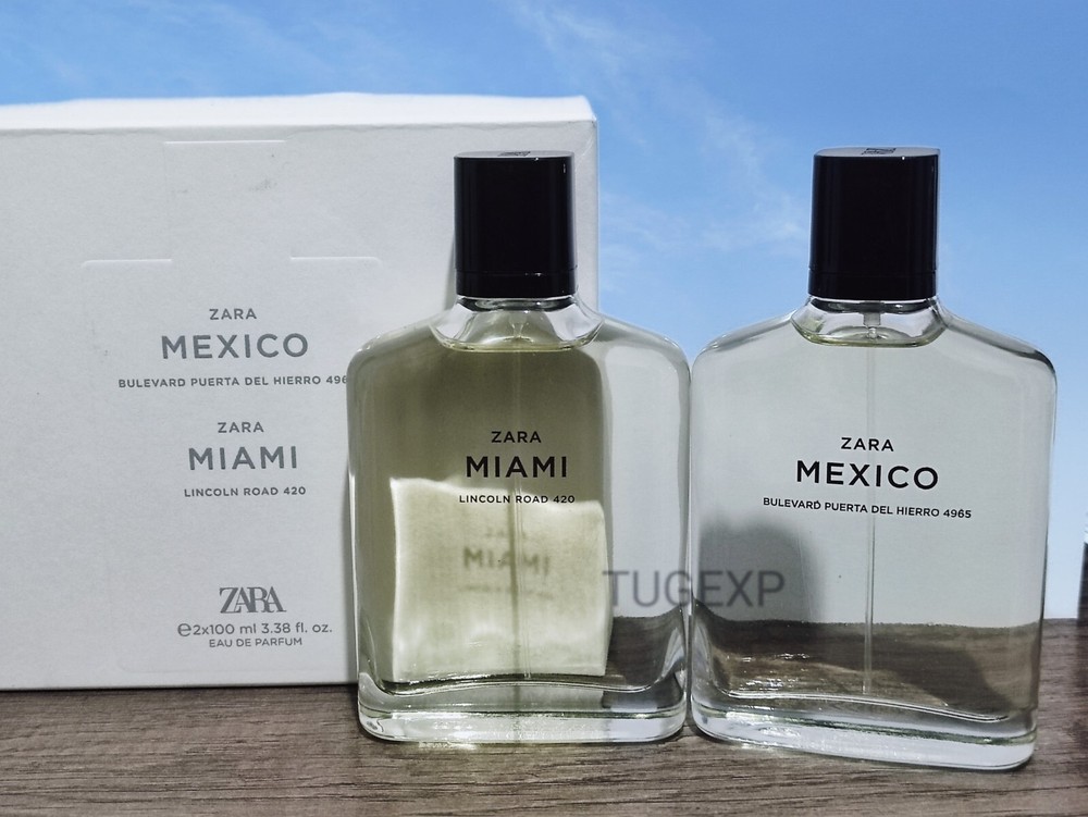 Zara MEXICO & Zara MIAMI Perfume Duo Set 2 x 100 ml) EDP Men Fragrance 2×3.38 Oz