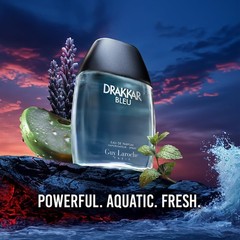Guy Laroche Drakkar Bleu – Iconic Designer 3.4 Fl Oz (Pack of 1), Black