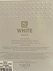 CJ White Men’s Eau De Cologne Fragrance by rue21 3.4 OZ / 100ML NEW