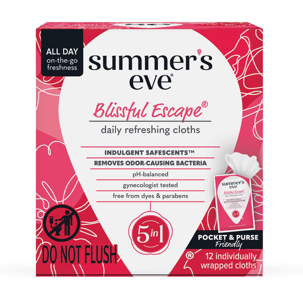 Summer’s Eve Blissful Escape Feminine Wipes, Gentle 12 Count (Pack of 1)